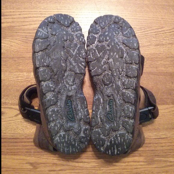 New Clarks Leather/Nubuck Trekking Sandals - Size 12 Summer Travel Outdoor